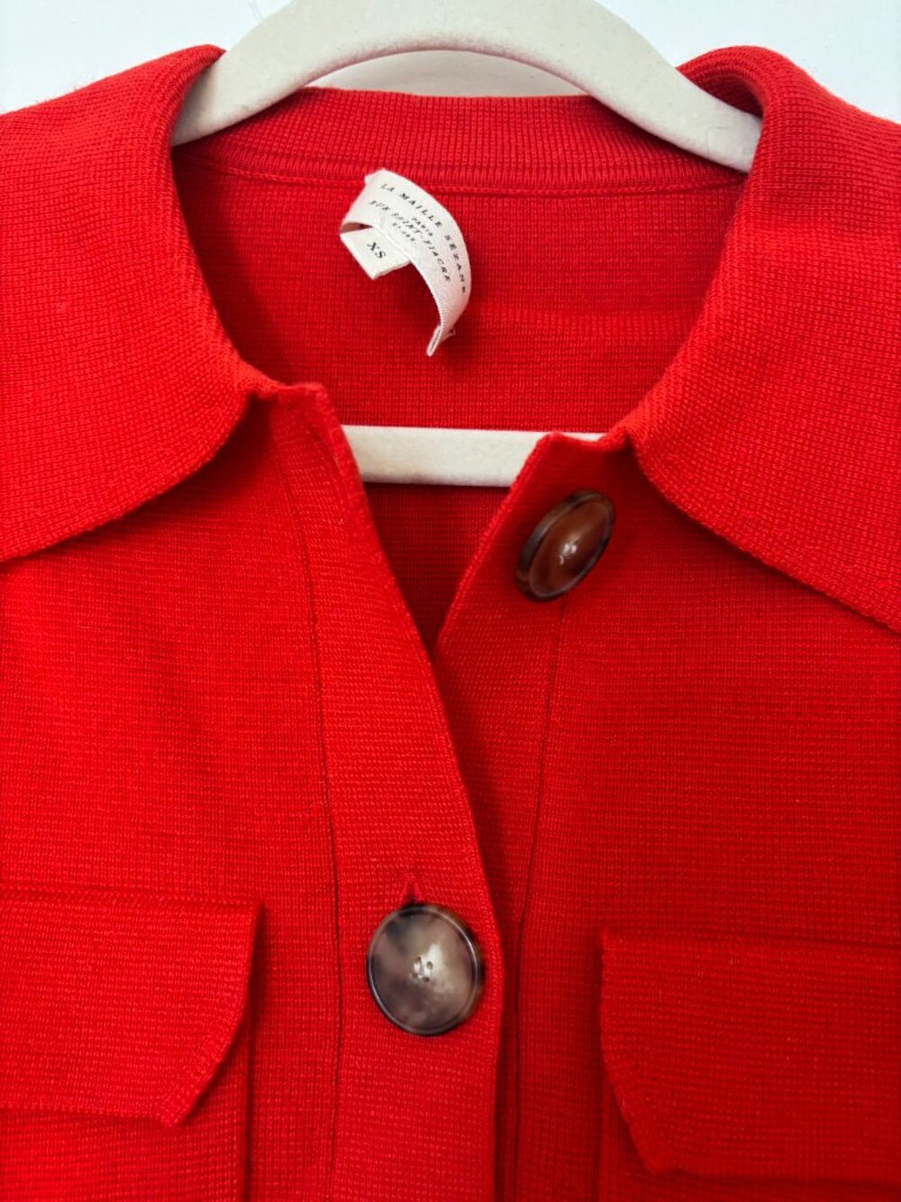 Sezane Betty Cardigan Coral Red XS - Picture 4 of 5